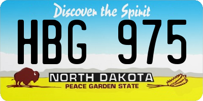 ND license plate HBG975