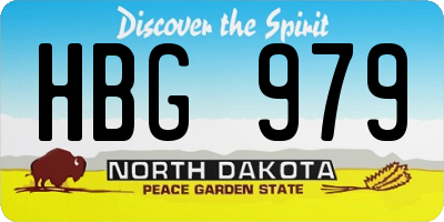 ND license plate HBG979