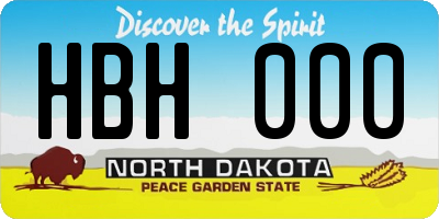 ND license plate HBH000