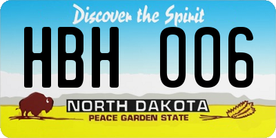 ND license plate HBH006
