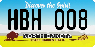 ND license plate HBH008