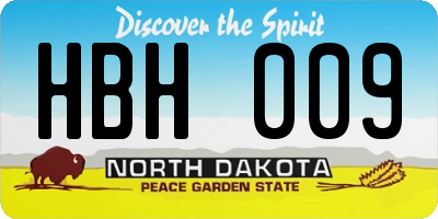 ND license plate HBH009
