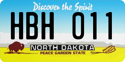 ND license plate HBH011