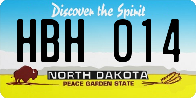 ND license plate HBH014