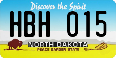 ND license plate HBH015