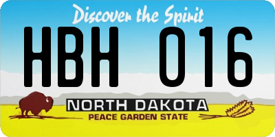 ND license plate HBH016