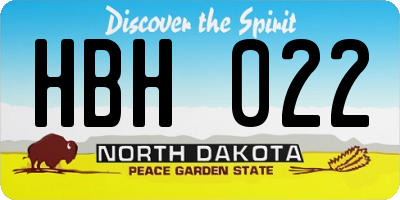 ND license plate HBH022