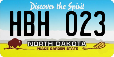 ND license plate HBH023