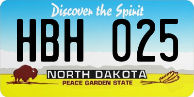 ND license plate HBH025