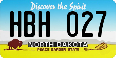ND license plate HBH027