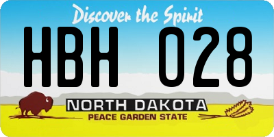 ND license plate HBH028
