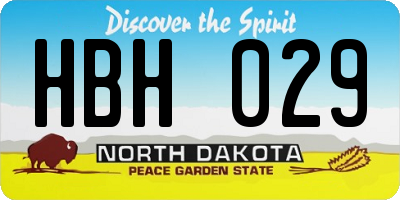 ND license plate HBH029
