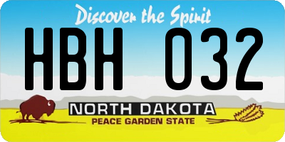 ND license plate HBH032
