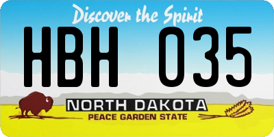 ND license plate HBH035