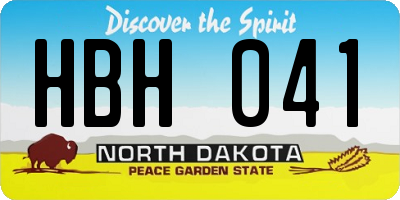 ND license plate HBH041