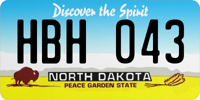 ND license plate HBH043