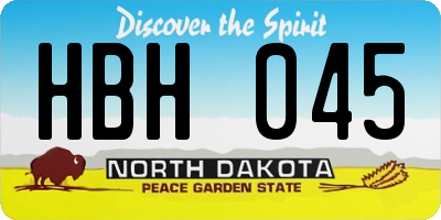 ND license plate HBH045