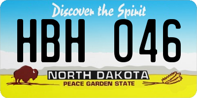ND license plate HBH046