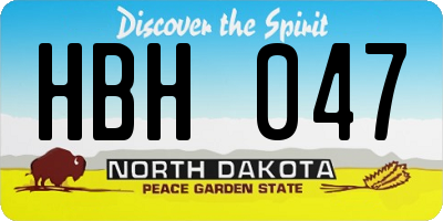 ND license plate HBH047