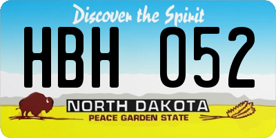 ND license plate HBH052