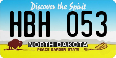 ND license plate HBH053