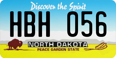 ND license plate HBH056