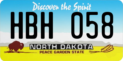ND license plate HBH058