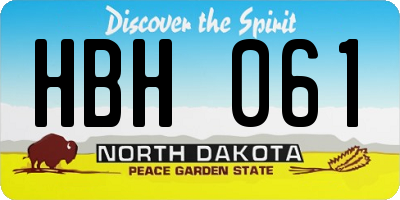 ND license plate HBH061
