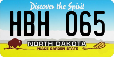 ND license plate HBH065