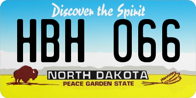 ND license plate HBH066