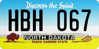 ND license plate HBH067
