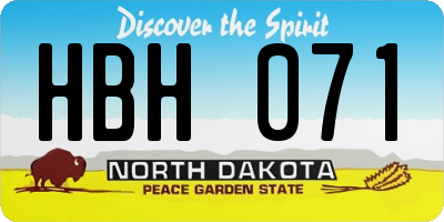 ND license plate HBH071