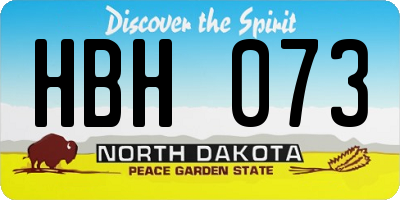 ND license plate HBH073
