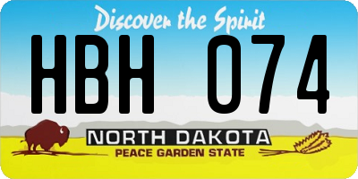 ND license plate HBH074