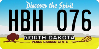 ND license plate HBH076