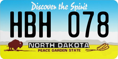 ND license plate HBH078