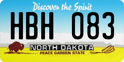 ND license plate HBH083