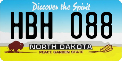 ND license plate HBH088