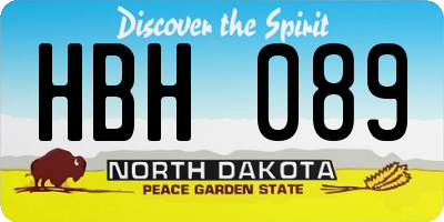 ND license plate HBH089