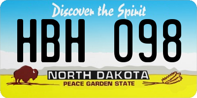 ND license plate HBH098