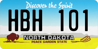 ND license plate HBH101