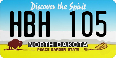 ND license plate HBH105