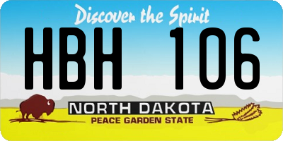 ND license plate HBH106