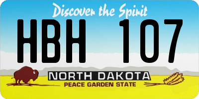ND license plate HBH107