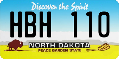 ND license plate HBH110