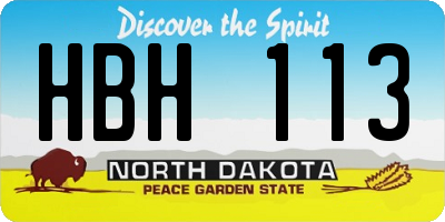 ND license plate HBH113