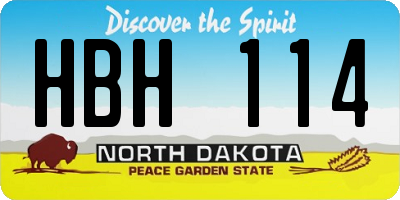 ND license plate HBH114