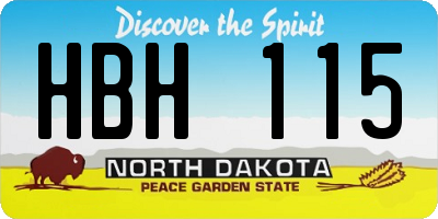 ND license plate HBH115