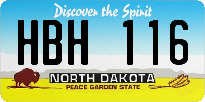 ND license plate HBH116