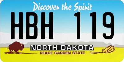 ND license plate HBH119